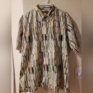 Tori Richard Multicolor Surfboard Pattern Men's Shirt